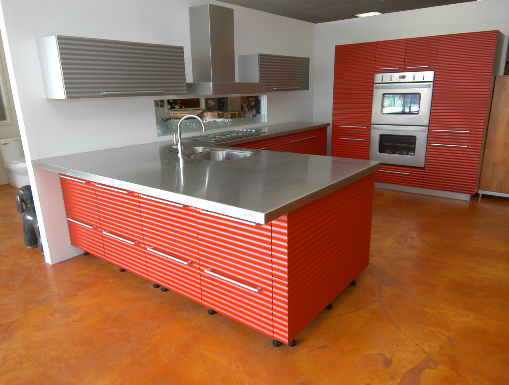 Custom L-Shaped countertop with a Franke Built-in sink